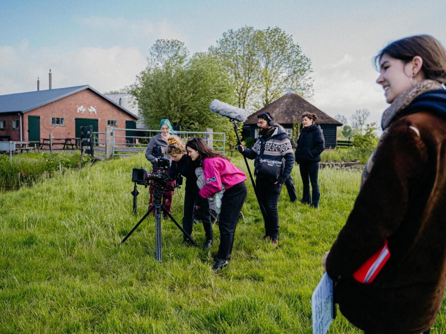 Natalia Boorsma behind the camera on the set of 'Deux Croissants'