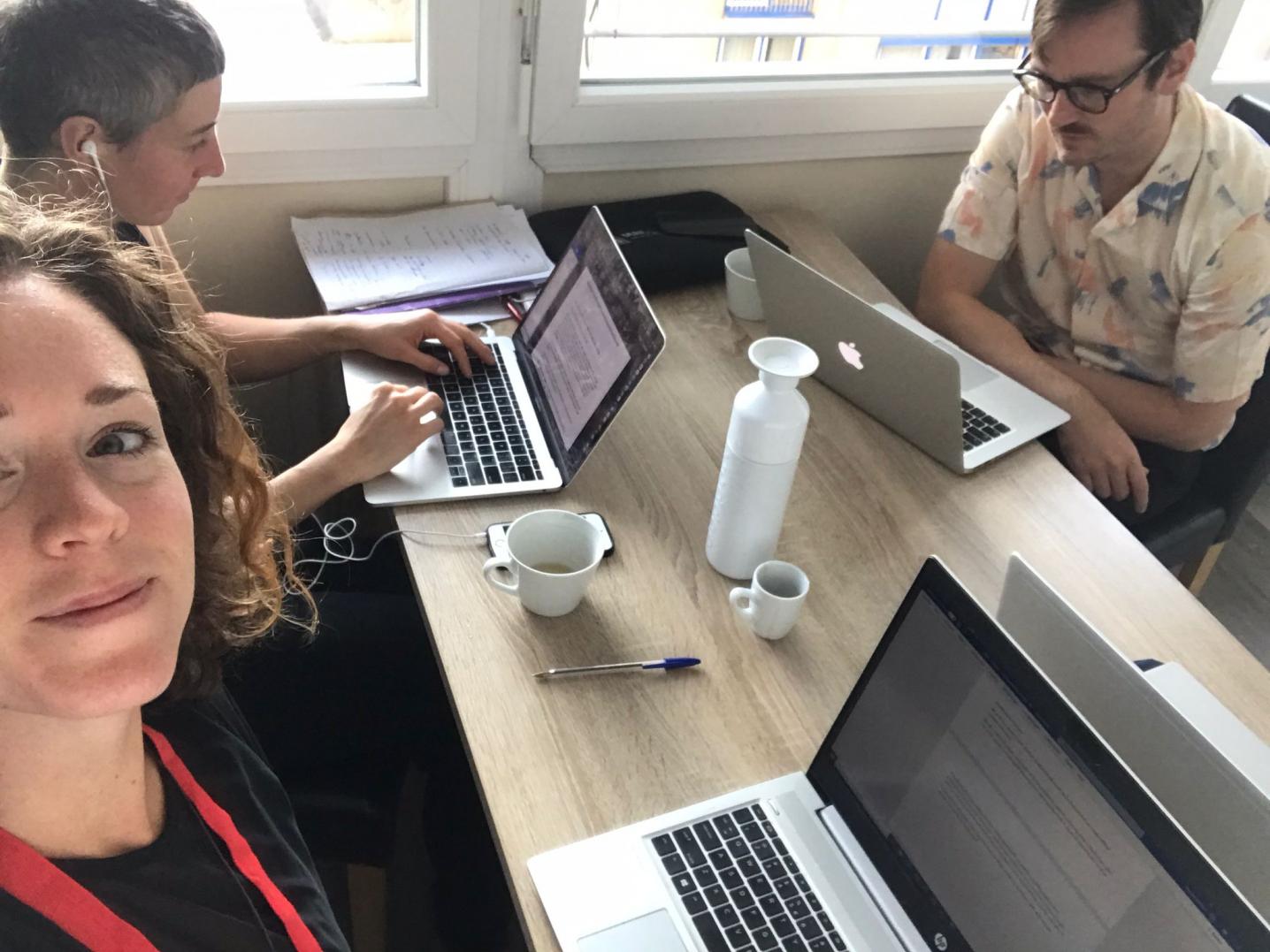 Preparing for meetings and writing our blog, early morning in Ljubljana. Photo: Renske Ebbers