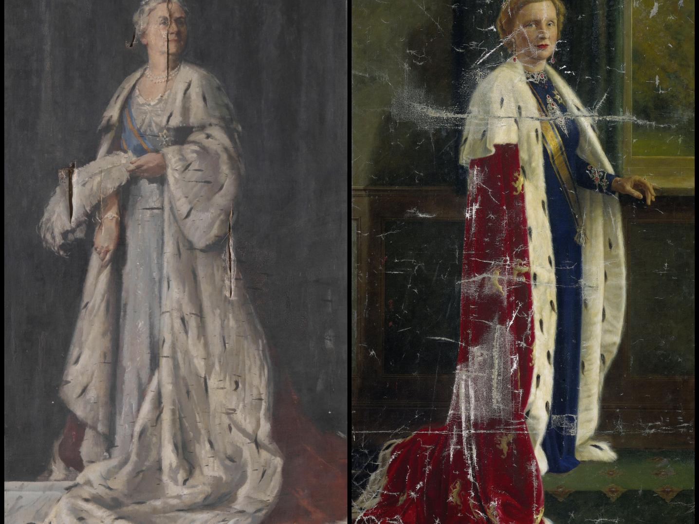 paintings of both Queen Wilhelmina and Queen Juliana