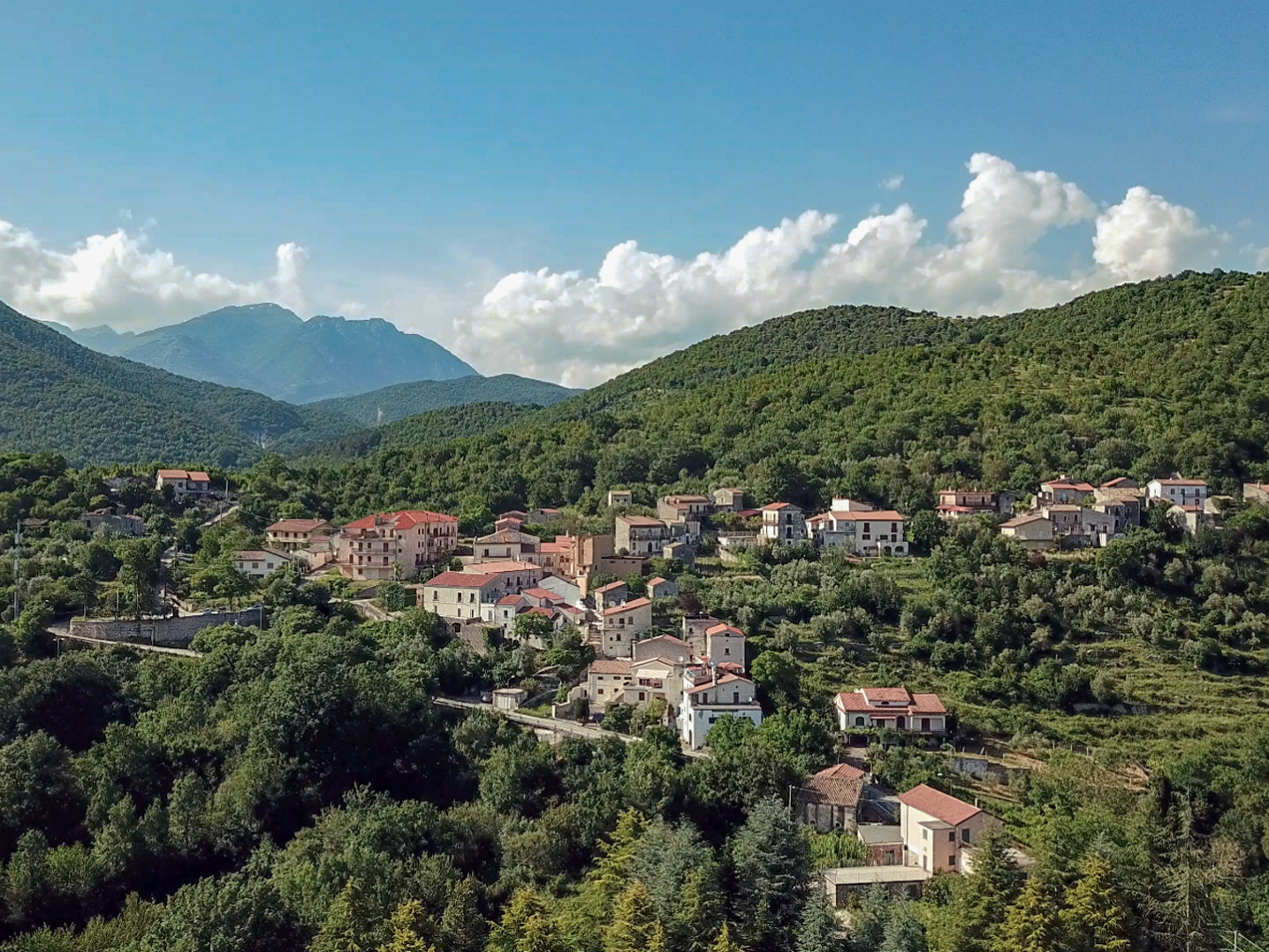 a village in the foresty hills of Collemachia, Italy