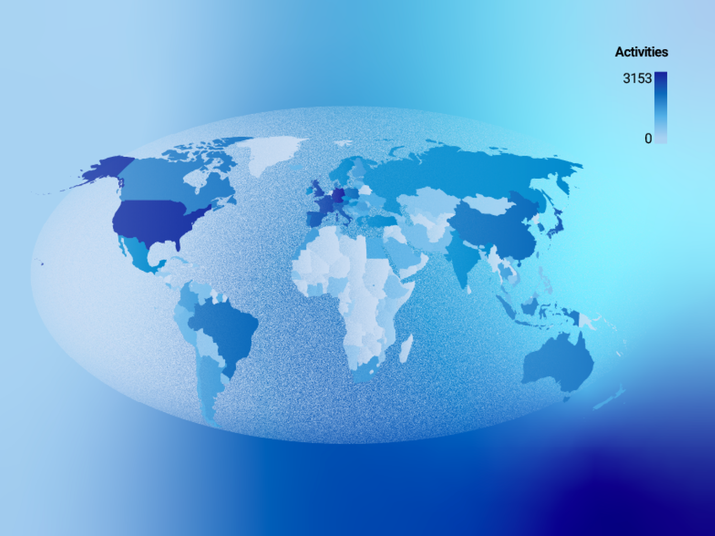 Heat map shows the most visited countries by Dutch makers in 2024