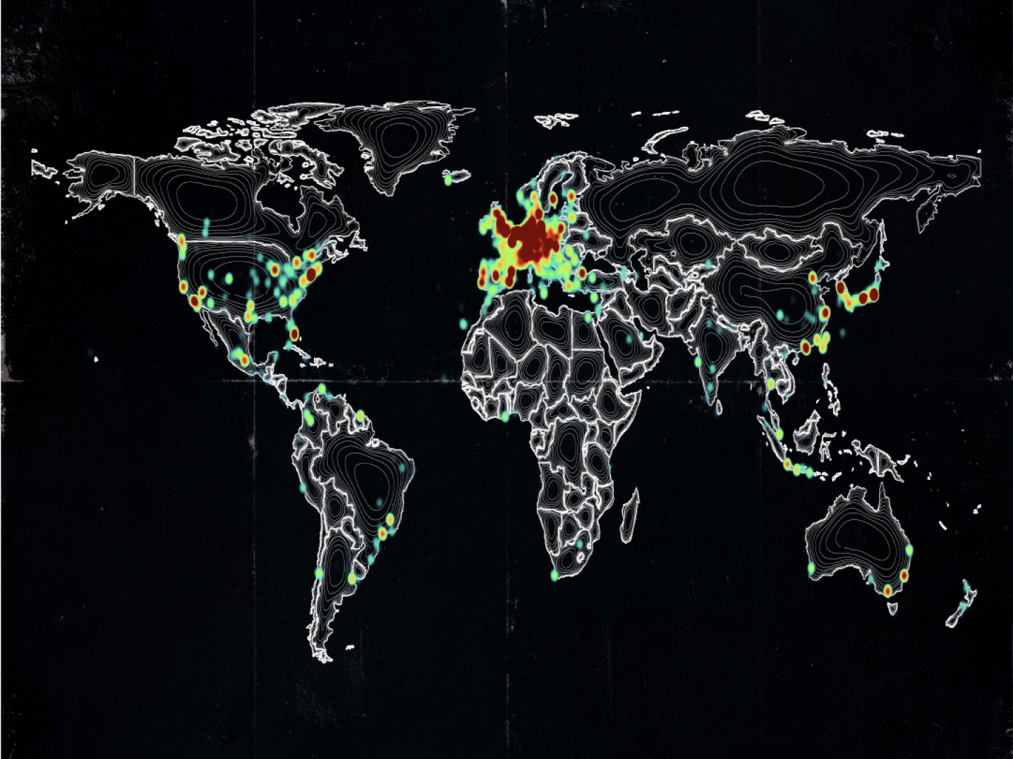 A heatmap shows the spread of cultural activities around the world in 2025