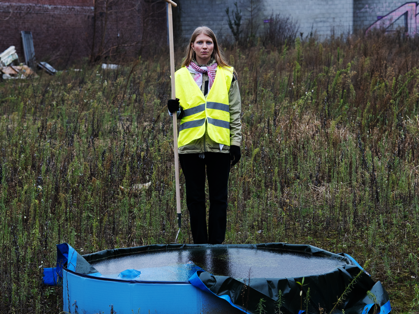 Girl on boat with fluorescent vest