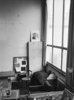 Studio of Van Doesburg in his house in Meudon, Paris. Photo: R. Apell (1982), collected by Rijksdienst voor Cultureel Erfgoed.