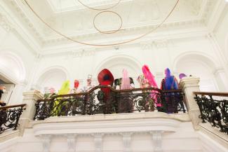 '2137' happening of the Newcomers from the Future collective at the Zachęta National Gallery of Art, February 2022, Warsaw.