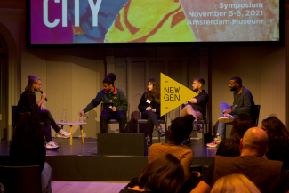 Moderator Simon de Leeuw, Nathan Twentyman, Irem Alpay, Niko Barrena and Kévi Donat. Photo by Kevin Pieterse