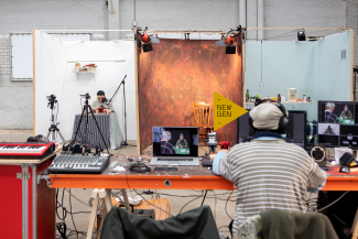 Sid Dankers and Mike Megens, graduates of the Art & Research track at St. Joost, were asked to create a digital contribution to the programme and came up with an experimental 72 hour live stream, called 'Live Streaming: A Radical Approach'. Photo: Robert Glas