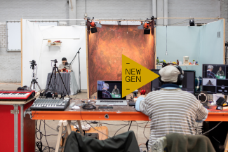 Sid Dankers and Mike Megens, graduates of the Art & Research track at St. Joost, were asked to create a digital contribution to the programme and came up with an experimental 72 hour live stream, called 'Live Streaming: A Radical Approach'. Photo: Robert Glas