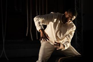 Juersson Hermanus performing at the Bitterzoet Erfgoed event, organised by Noordstaat in the Groninger Museum. Bitterzoet Erfgoed investigates the relationship between the city of Groningen with its slavery past.