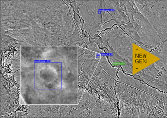 LiDAR image of highlighted detection and certainty score of a roundhouse.