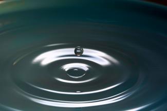 A drop of water creates a large ripple