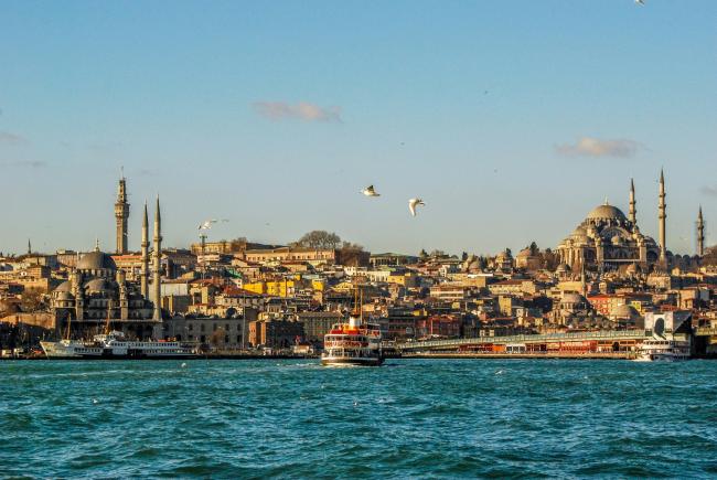 View on the city of Istanbul, Turkey, from the water