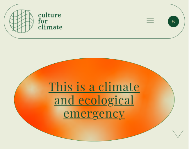screenshot of website with the text 'This is a climate and ecological emergency'