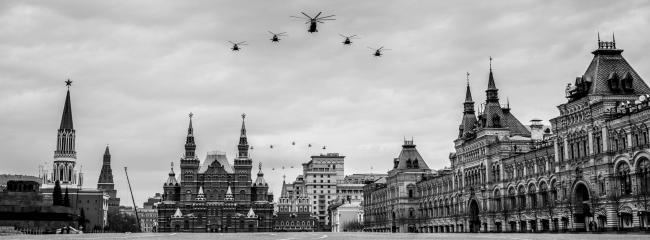 The empty streets of Moscow during lockdown. Photo: Sergey Ponomarev