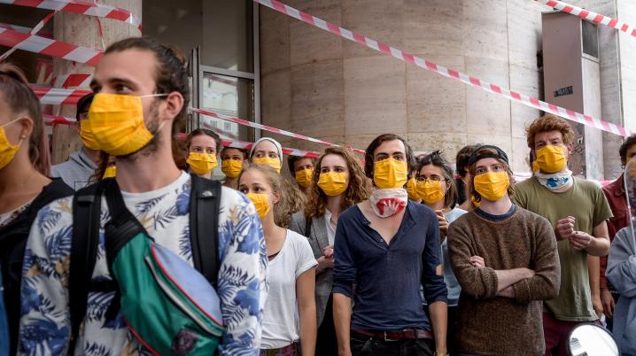 #FreeSZFE student protest in Budapest, 2020