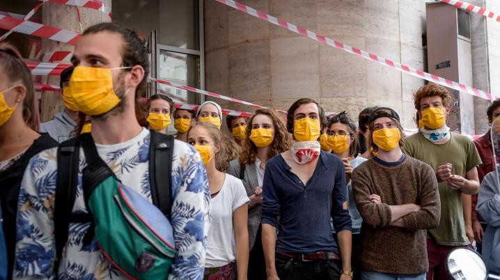 #FreeSZFE student protest in Budapest, 2020