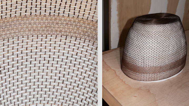Details of a horsehair basket