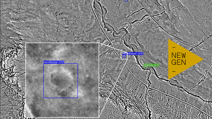 LiDAR image of highlighted detection and certainty score of a roundhouse. 