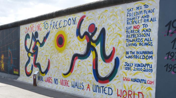 A colourful mural painting in Berlin expressing freedom, by Jolly Kunjappu