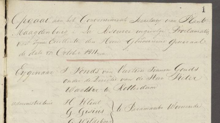 1.11.06.21 Digital duplicate of CO278/16 Returns of Slaves M-Z 1811. Archival record Maagdenburg Plantation, Suriname.
