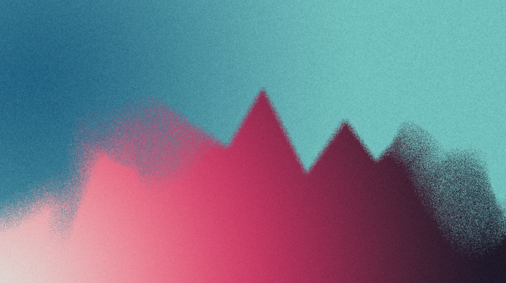 An abstract image of two clashing colors