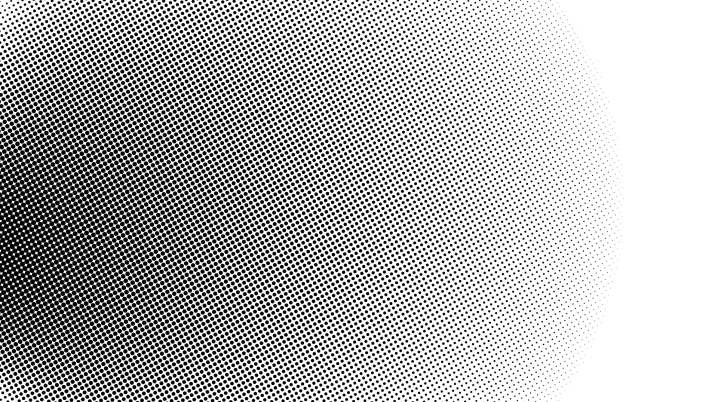 An abstract image of dissolving dots in black and white, expressing the dissemination of core. 